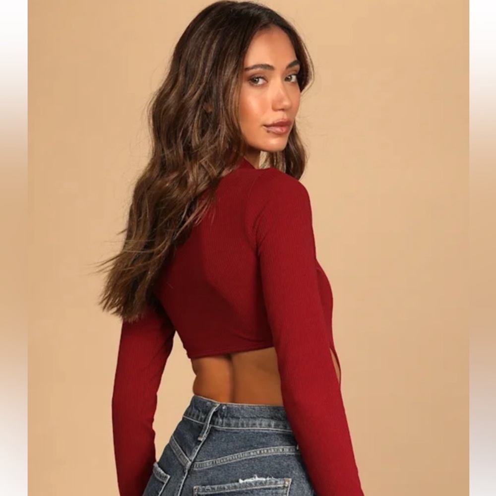 Lulus Ribbed Cut Out Bodysuit - Picture 2 of 6